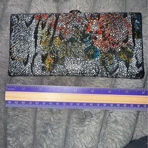 Lodis Black and Multicolor Floral Wallet